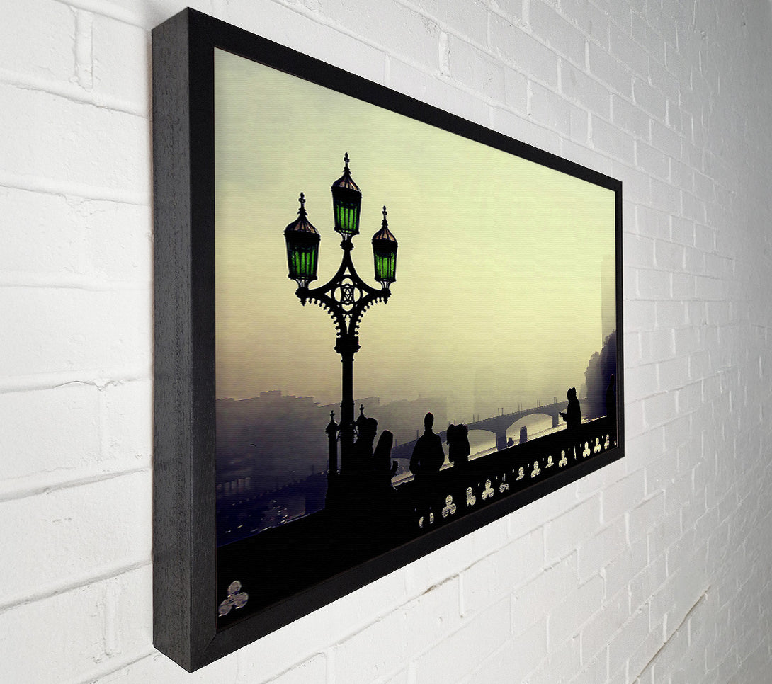  A Canvas Print of People On Misty Bridge Canvas Art