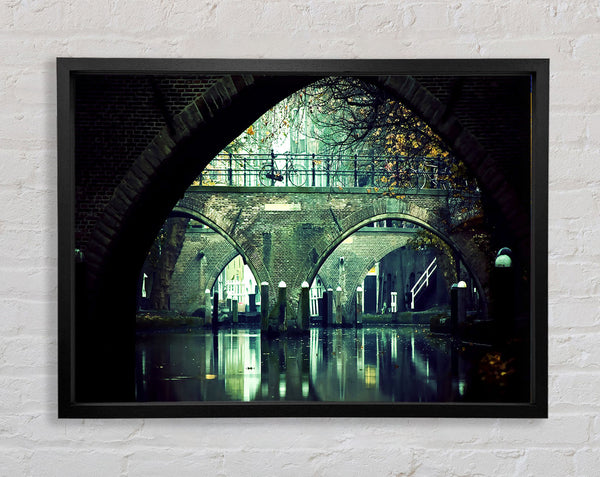 River And Bridges Framed Print