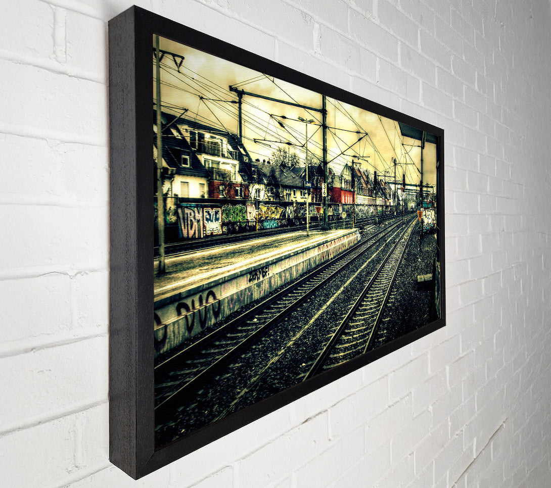  A Canvas Print of Train Station Vintage Canvas Wall Art