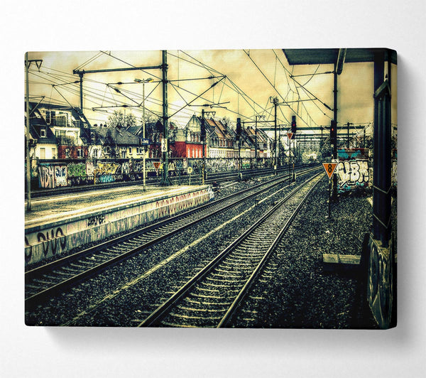  A Canvas Print of Train Station Vintage Canvas Wall Art
