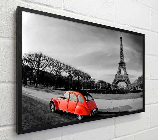 Red Car-Eiffel Tower Paris