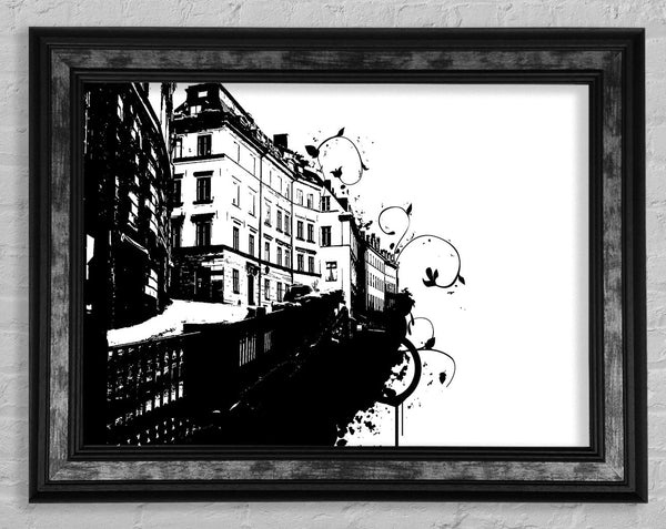 Venice Stencil Framed Print
