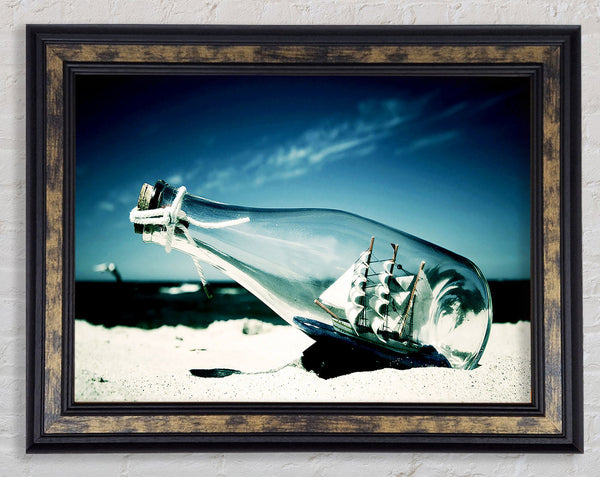 Message In A Bottle Framed Print