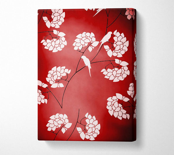 Cherrytree Birds Red Canvas Art
