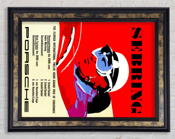 Porsche Retro Poster Framed Print