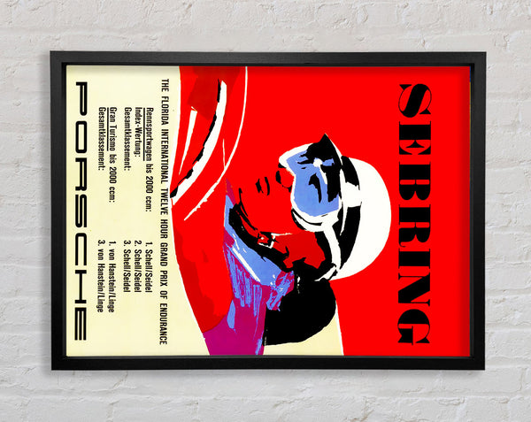 Porsche Retro Poster Framed Print