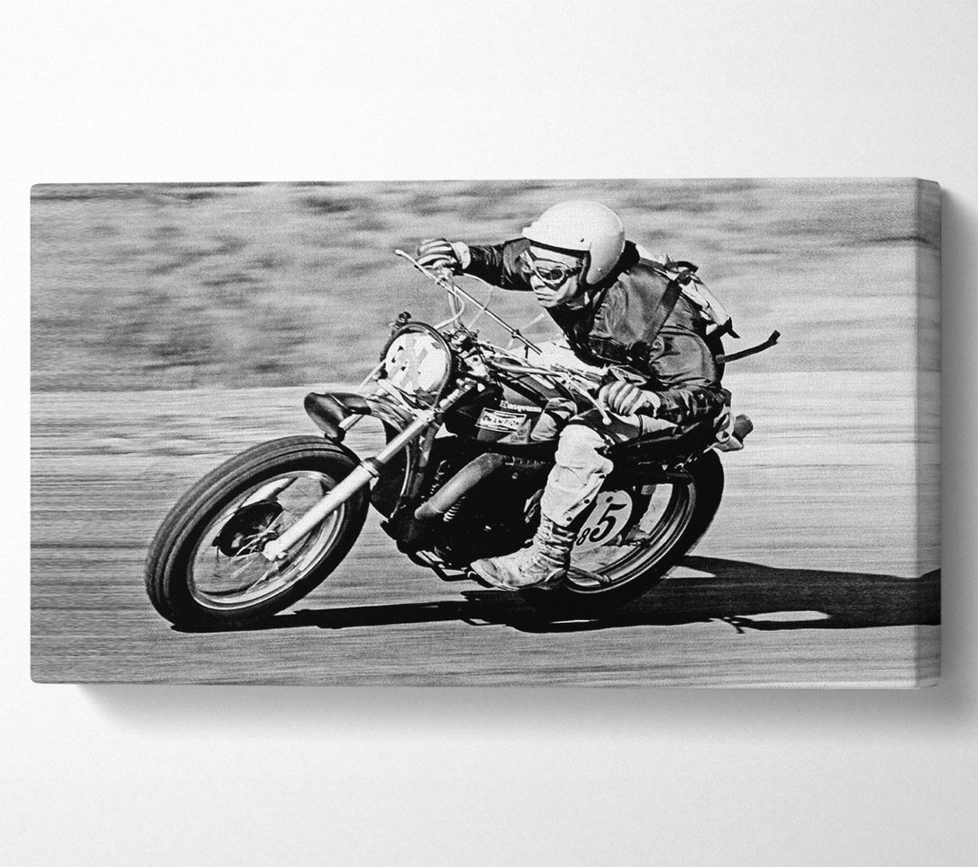  A Canvas Print of On Any Sunday B n W Canvas Print