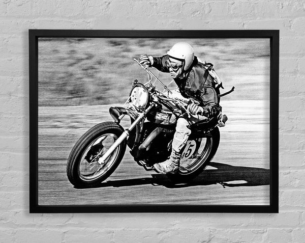 On Any Sunday B n W Framed Print