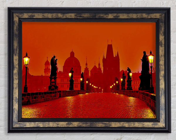 Stunning Venice Walks Orange Framed Print