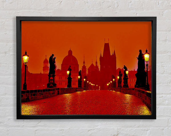 Stunning Venice Walks Orange Framed Print
