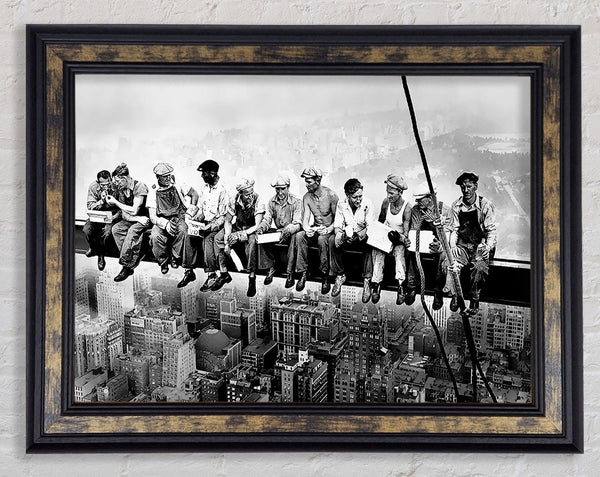Lunch A Top Of A Skyscraper Framed Print