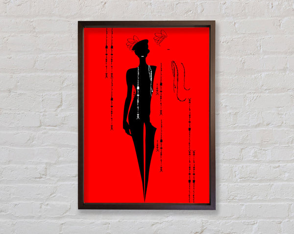 Diamond Female Red Framed Print