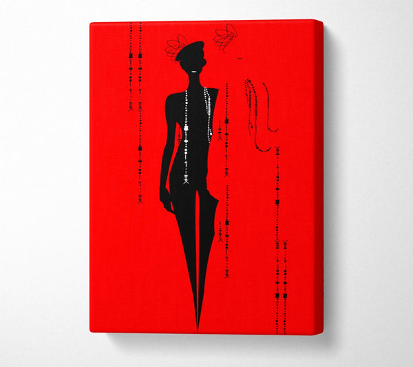 Diamond Female Red Canvas Wall Art