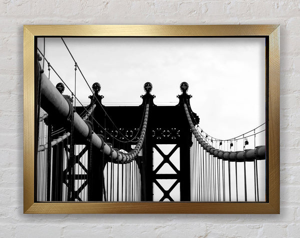 Brooklyn Bridge Close-Up B n W Framed Print