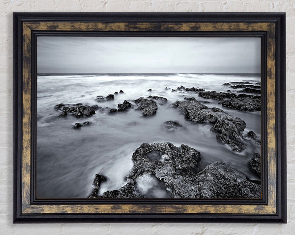 Black And White Sea Framed Print