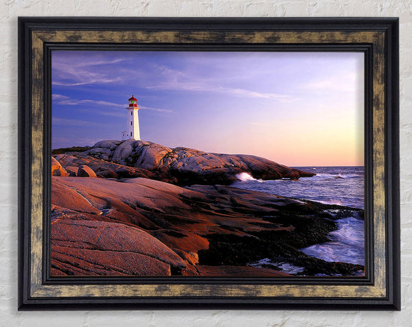 Peggys Point Lighthouse Peggys Cove Nova Scotia Framed Print