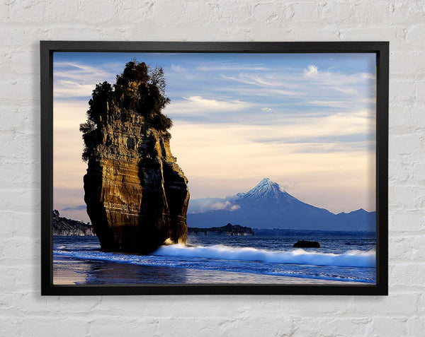 Neuseeland Strand Mount Taranaki Ansicht