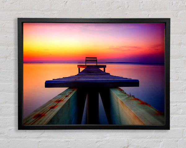 The Perfect Sunset Dock Framed Print