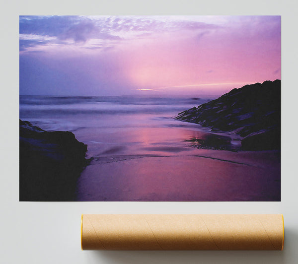 Sunset At Aberavon Beach Poster
