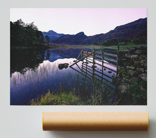 Beautiful Lake Above The Hills Print