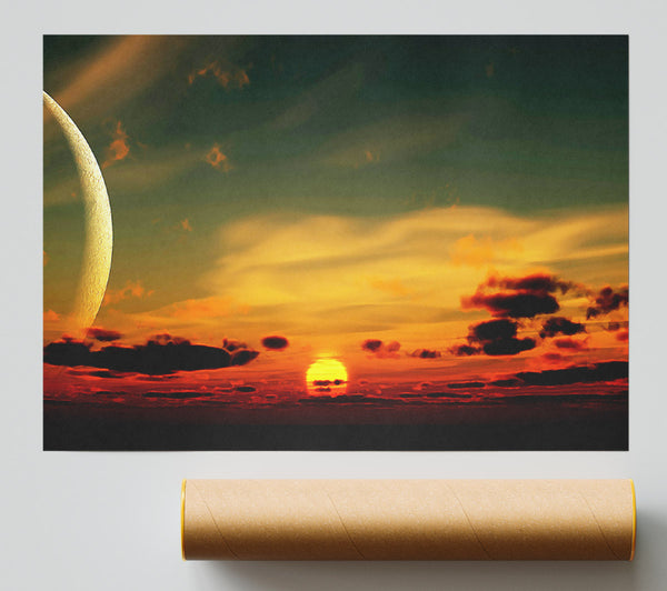 Beautiful Sunset Moon Giclee Print
