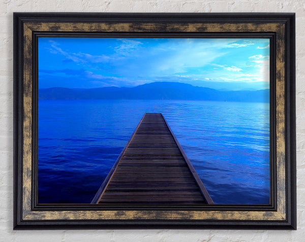 Wooden Bridge To The Sea Framed Print