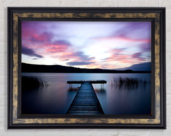 Dusk On The Dock Framed Print
