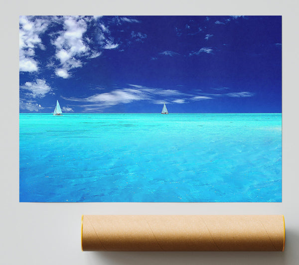 Ocean Sailboat Duo Giclee Print