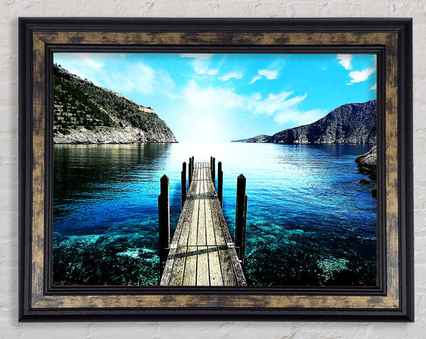 The Old Boat Dock Ocean Framed Print