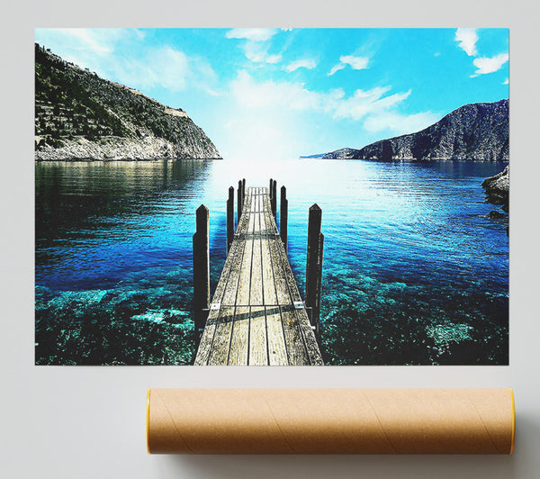 The Old Boat Dock Ocean Poster