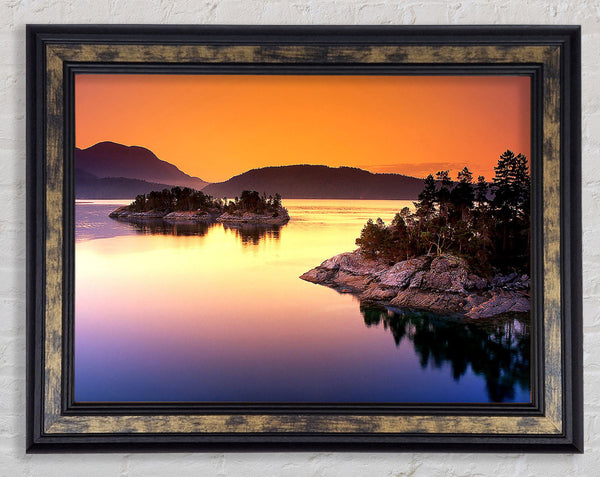 Islands At Dusk Framed Print