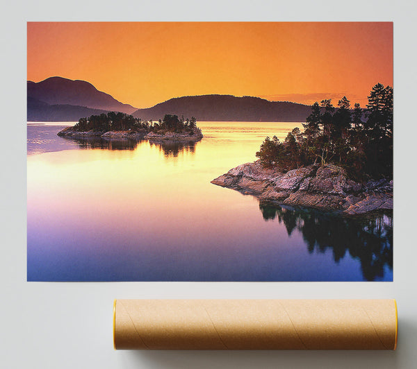 Islands At Dusk Print