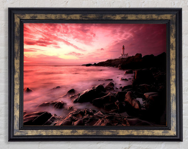 Lighthouse Sunset Framed Print