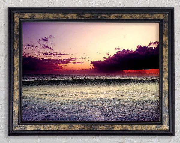 Ocean Wave Twilight Framed Print