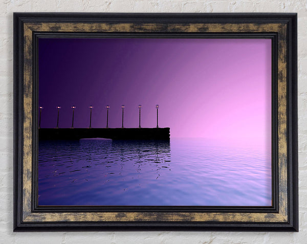 Purple Sky Pier Framed Print