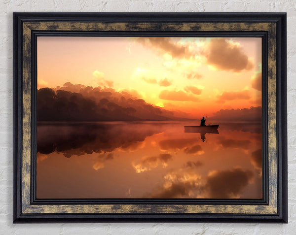 Fishing In The Tranquil Sky Reflection