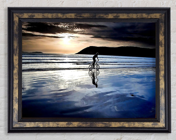 Beach Bike Ride Framed Print