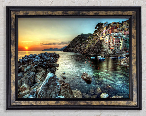 Coastal City Ocean Framed Print