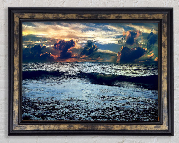 Dark Blue Sea Framed Print