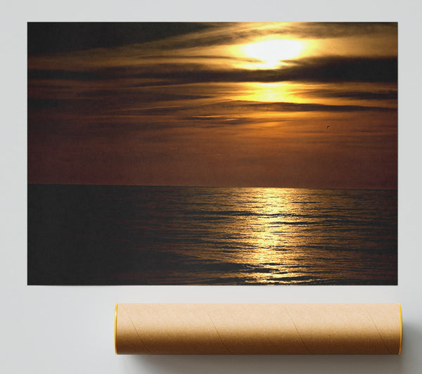 Dark Sunset Beach Print