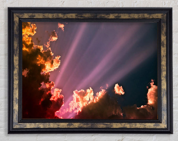 Colourful Clouds Above The Ocean Framed Print