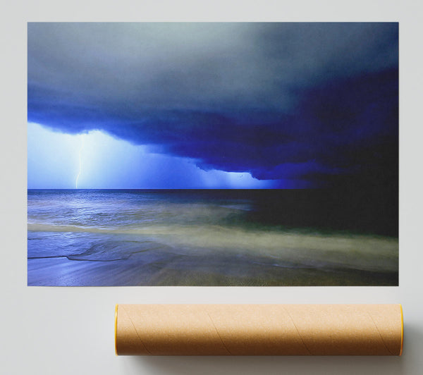 Blue Lightning Seas Giclee Print