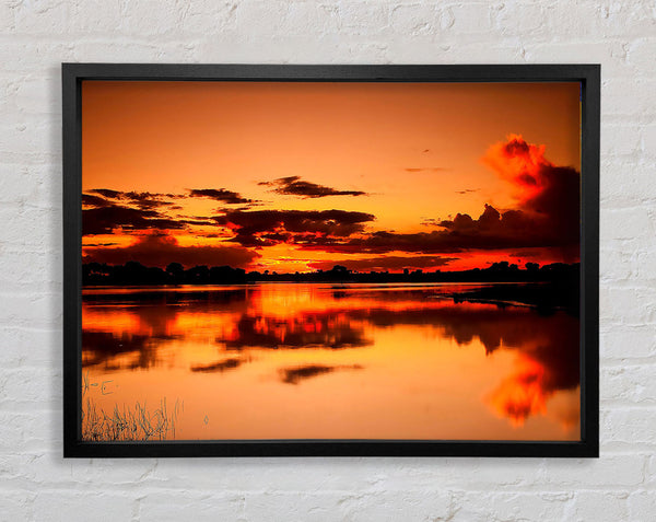 Sunset Cloud Reflection Framed Print