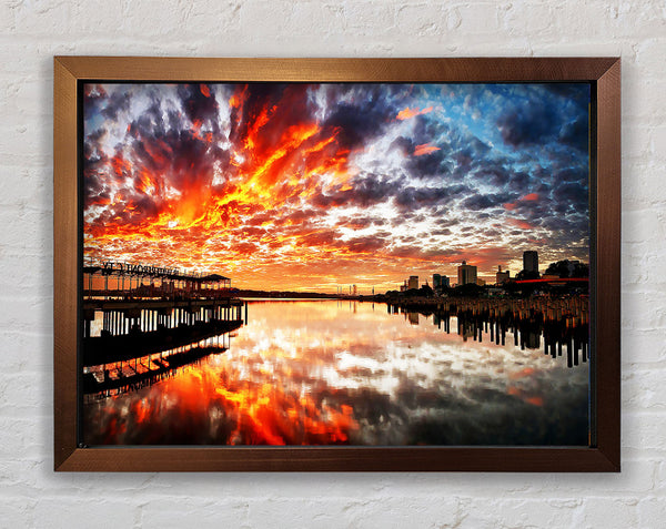 Feuer Himmel Ozean Spiegelung
