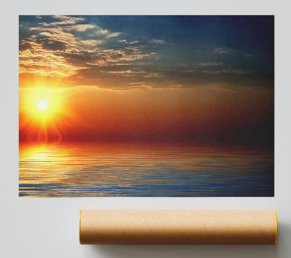Sunset Sparkle Ocean Poster