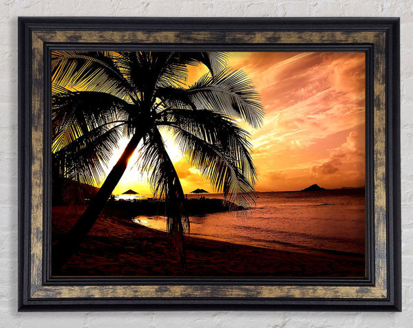 Beach Colours In Twilight Framed Print