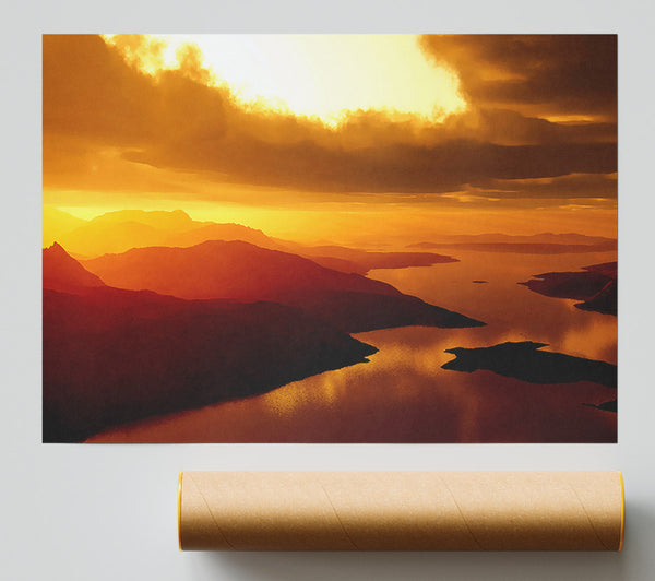 Calm Ocean Islands Poster