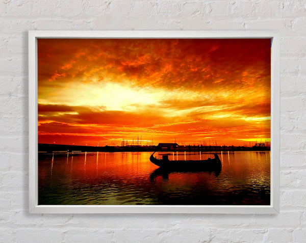Feuer Himmel See Orange