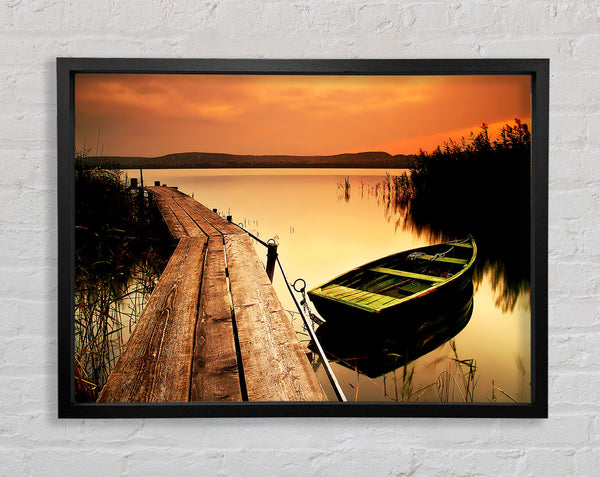 Tranqil Lake Mooring Framed Print