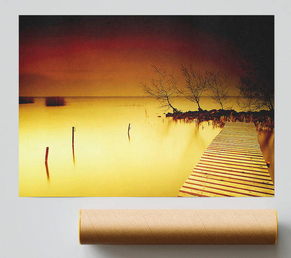 Mystical Boardwalk Yellow Giclee Print